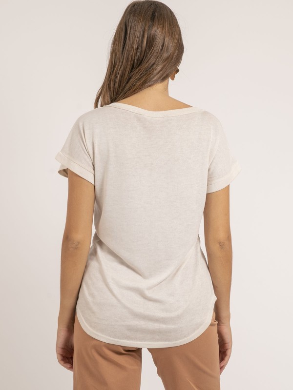 T-shirt col V bimatière FAZZY