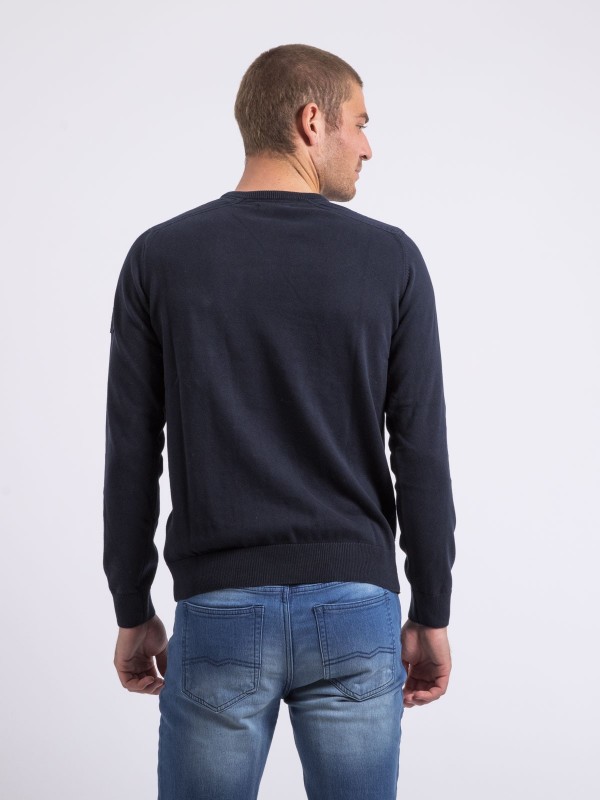 Pull fin col V coton ANTON...