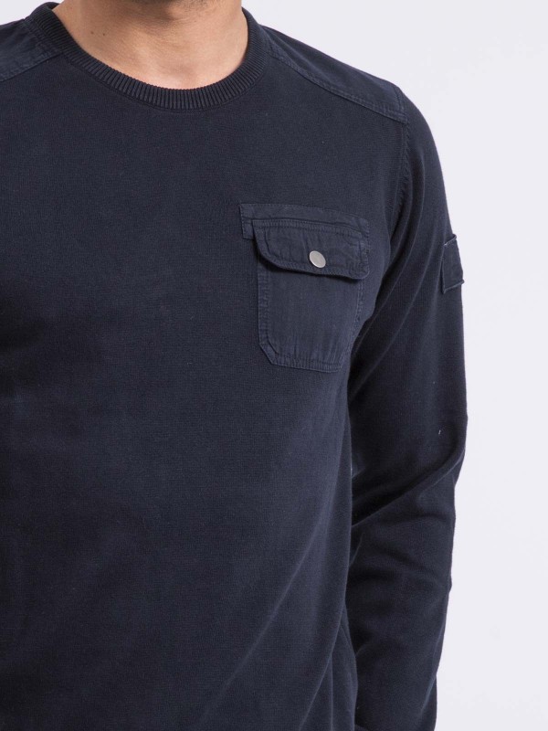 Pull fin col V coton ANTON...