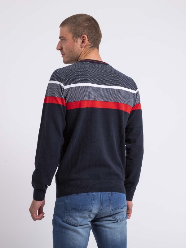Pull fin col rond coton...