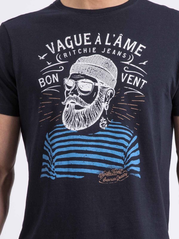 T-shirt col rond pur coton...