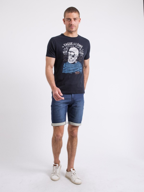 T-shirt col rond pur coton...