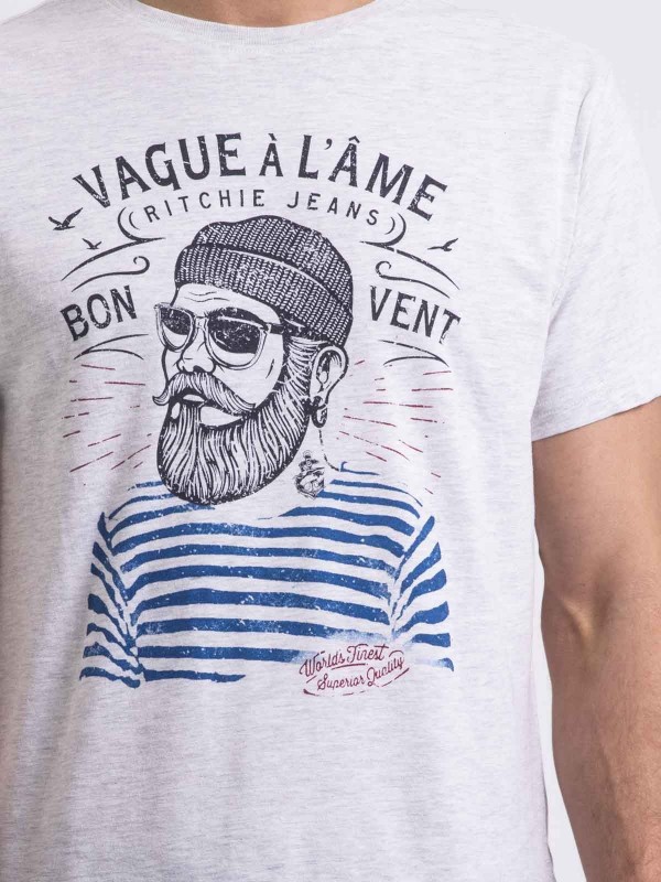 T-shirt col rond pur coton...