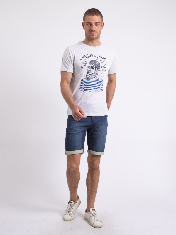 T-shirt col rond pur coton...