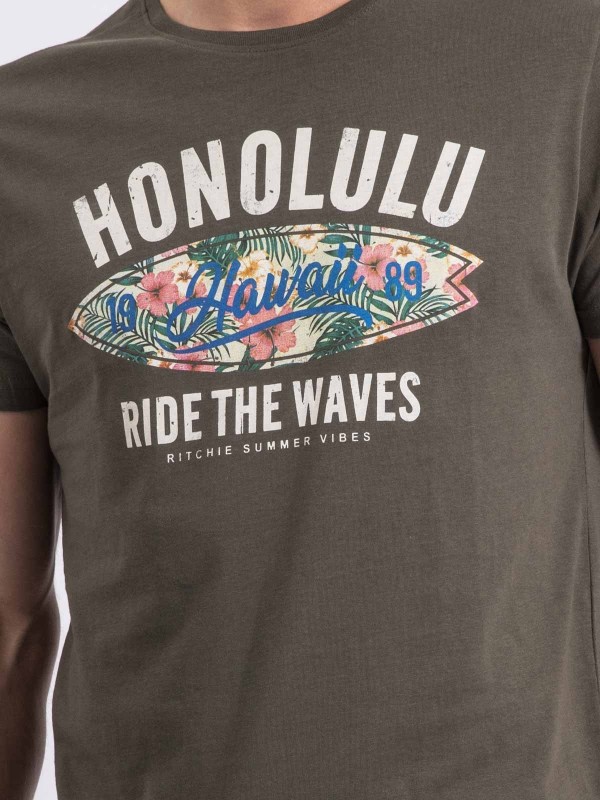 T-shirt col rond NIROULIO -...