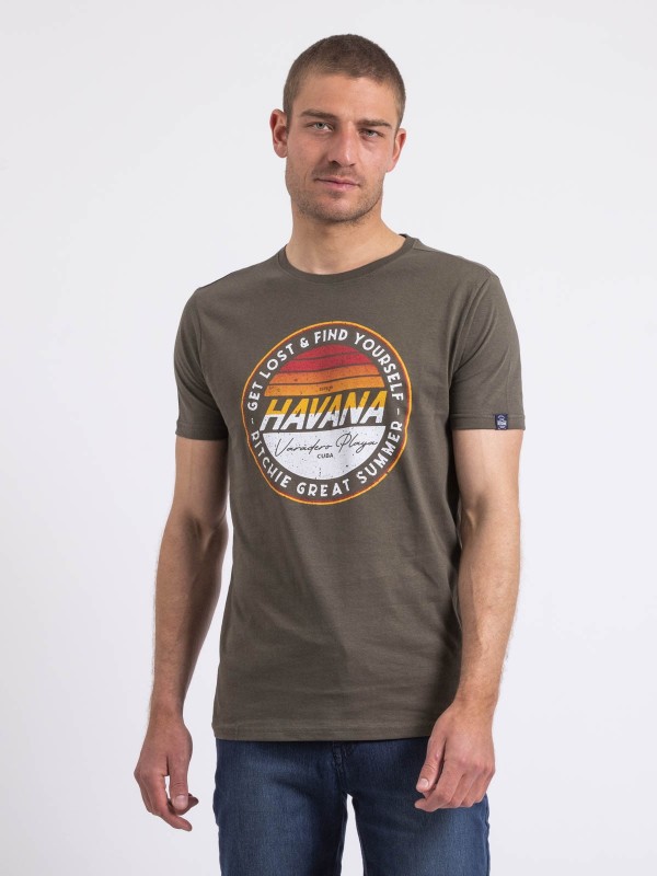 T-shirt col rond NOLPIX - Kaki