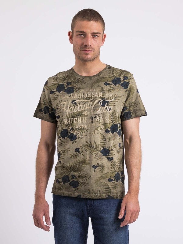 T-shirt col rond NOPYOU - Kaki