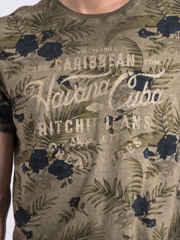 T-shirt col rond NOPYOU - Kaki