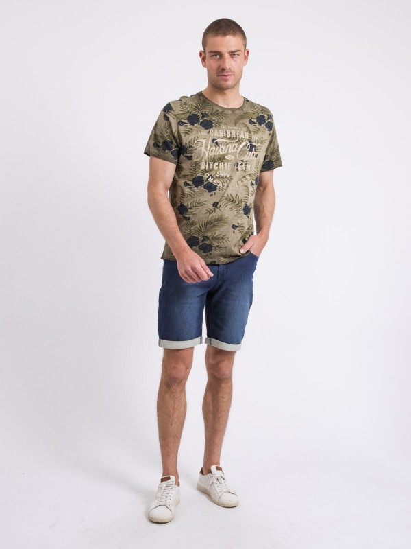 T-shirt col rond NOPYOU - Kaki