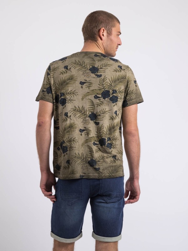 T-shirt col rond NOPYOU - Kaki