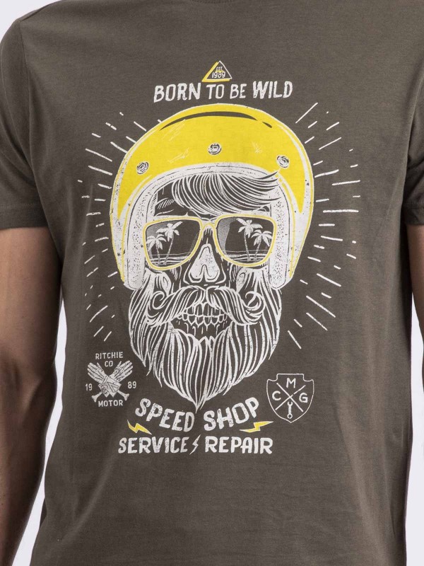 T-shirt col rond NOSHOP - Kaki