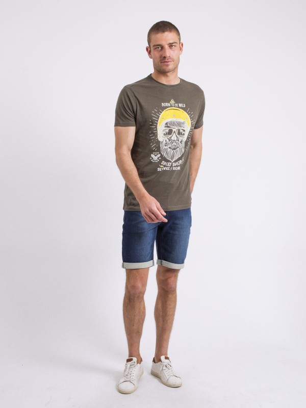 T-shirt col rond NOSHOP - Kaki