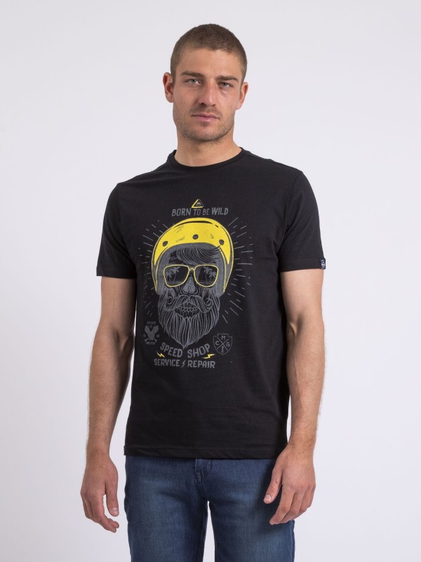 T-shirt col rond NOSHOP - Noir