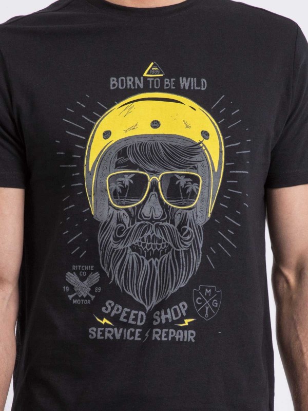 T-shirt col rond NOSHOP - Noir