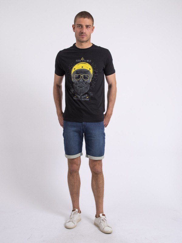 T-shirt col rond NOSHOP - Noir