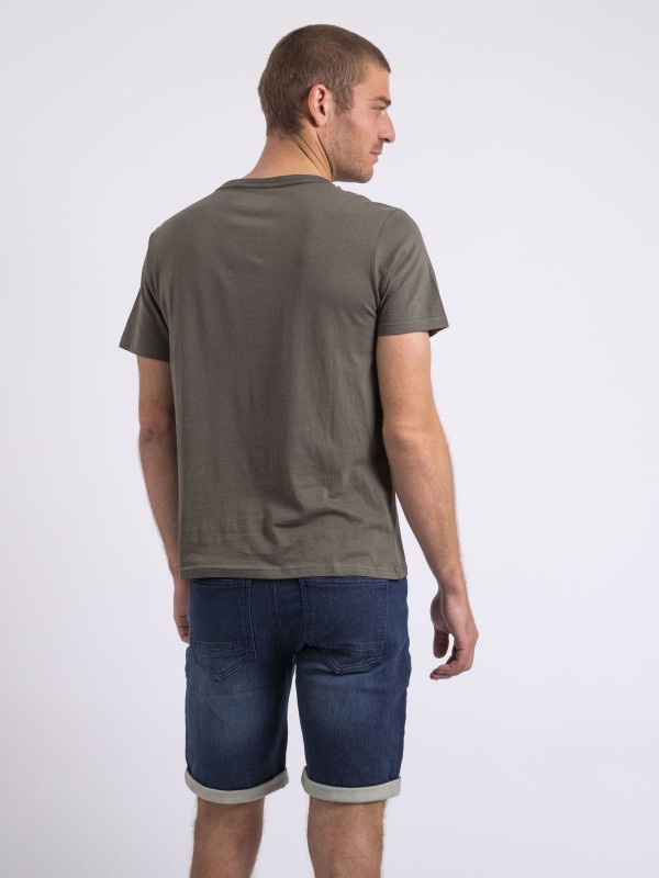 T-shirt col rond NULRIK - Kaki