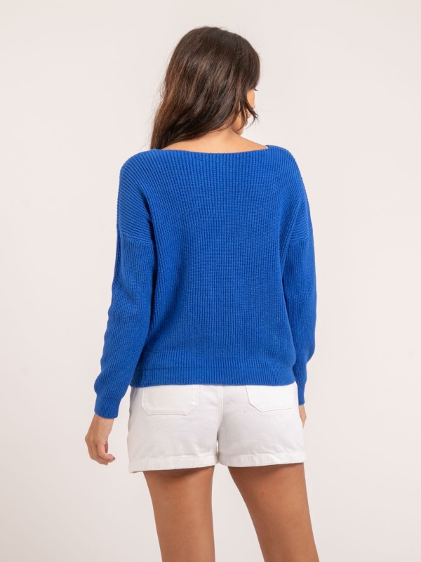 Pull col V KYLEENA - Bleu...