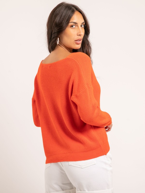 Pull col V KYLEENA - Orange
