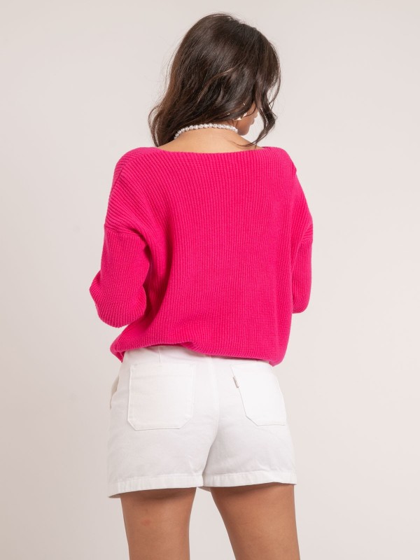 Pull col V KYLEENA - Rose...