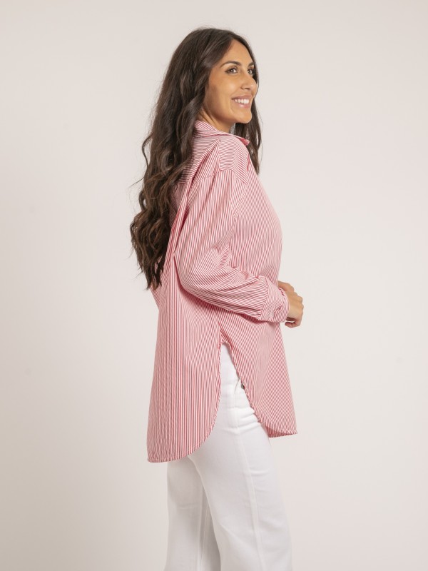 Chemise longue rayures...