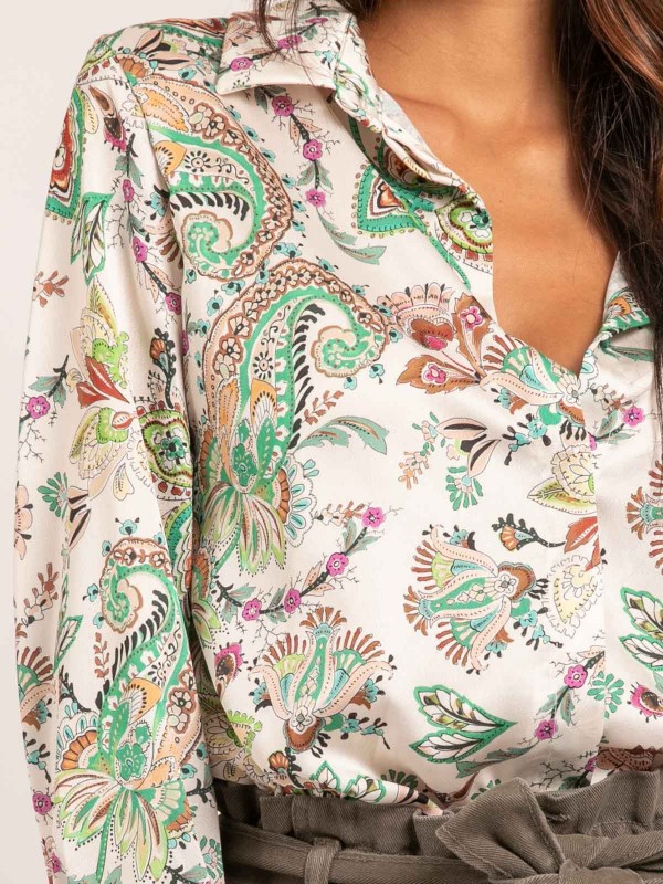 Chemise motifs OLIANE - Vert