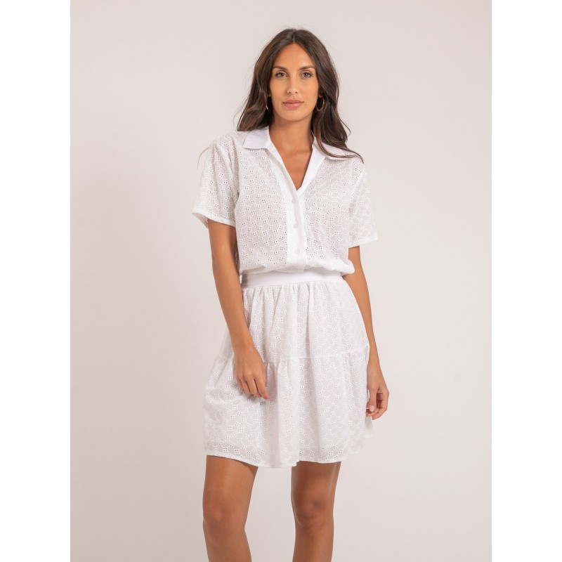 Chemise courte broderies anglaises ORNELLE