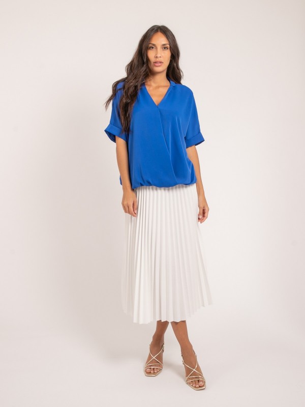 Blouse fluide OURIA - Bleu...