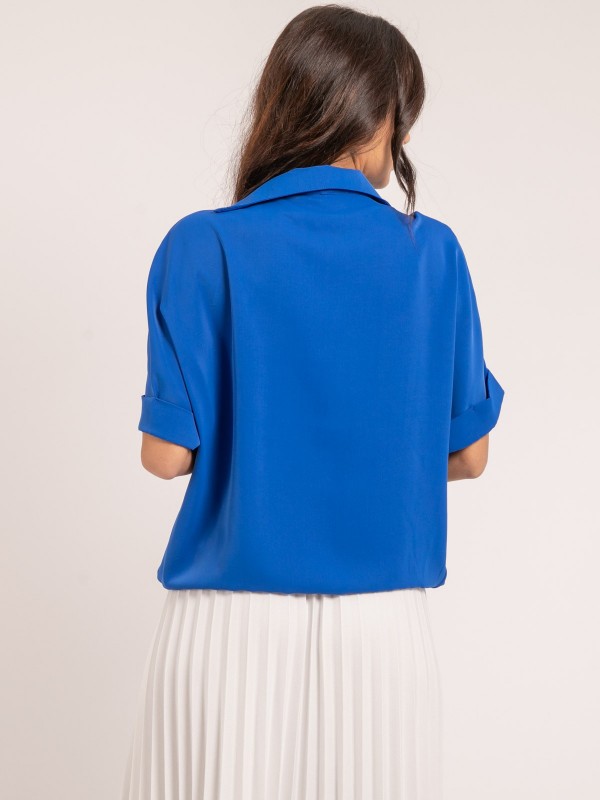Blouse fluide OURIA - Bleu...