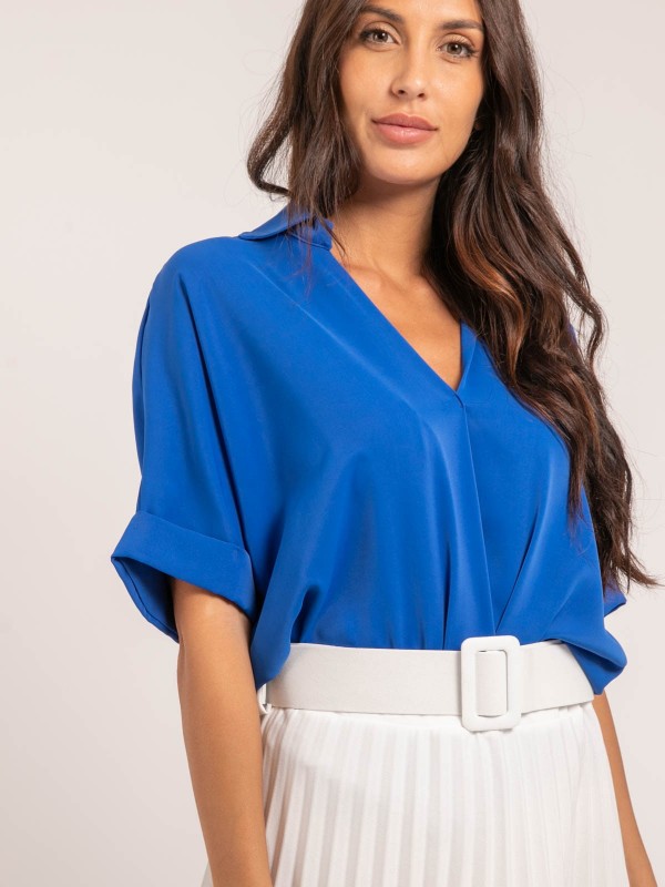 Blouse fluide OURIA - Bleu...