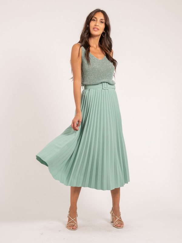 Jupe longue plissée et...