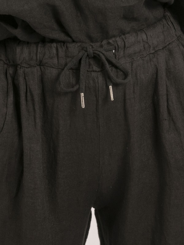 Pantalon lin ERNEST - Noir