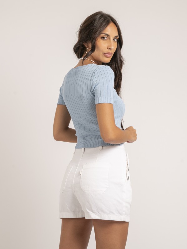 Top court FLOYDE - Bleu ciel