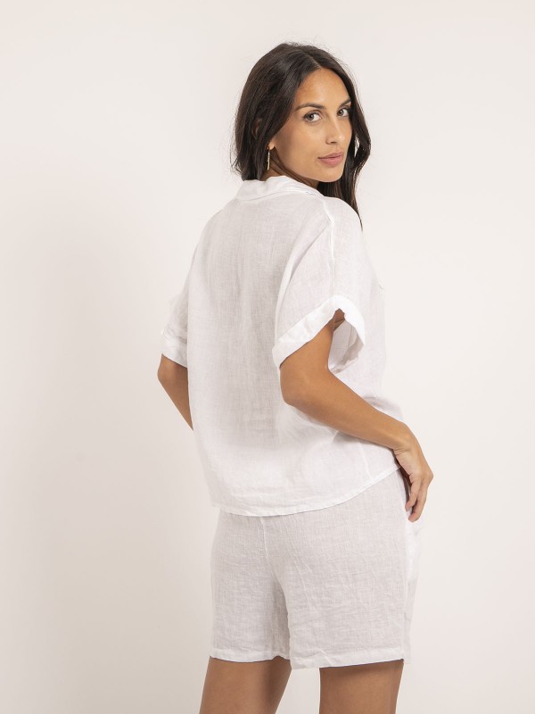 Short taille haute lin...