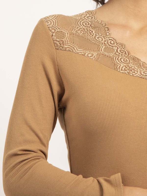 Pull fin col dentelle FALIA