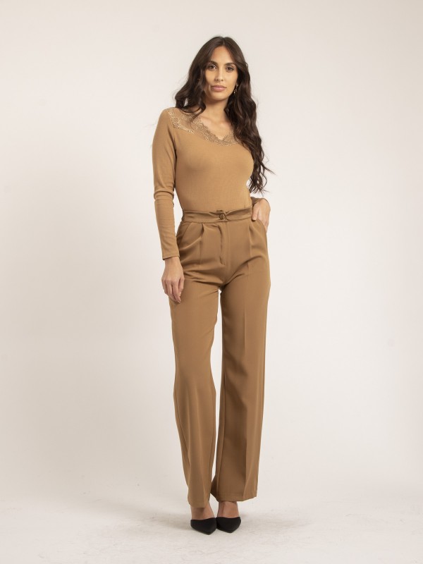 Pull fin col dentelle FALIA