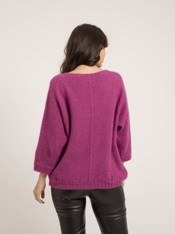 Pull col V KAFIA - Vert foret