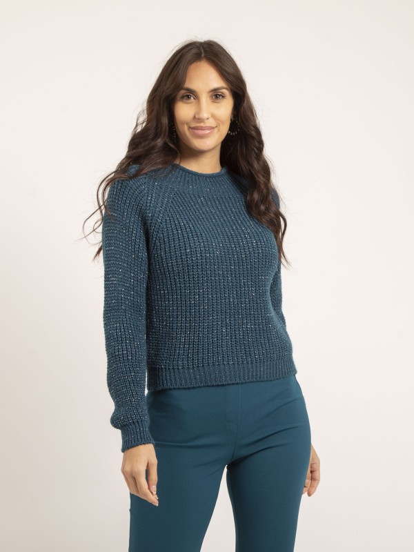 Pull col montant lurex...