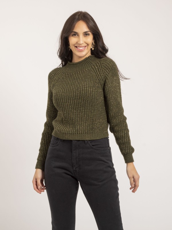 Pull col montant lurex...