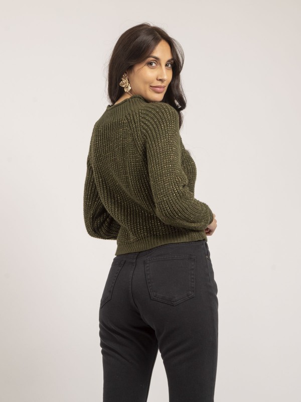 Pull col montant lurex...