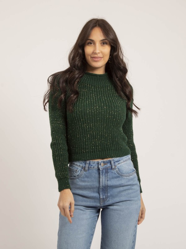 Pull col montant lurex...