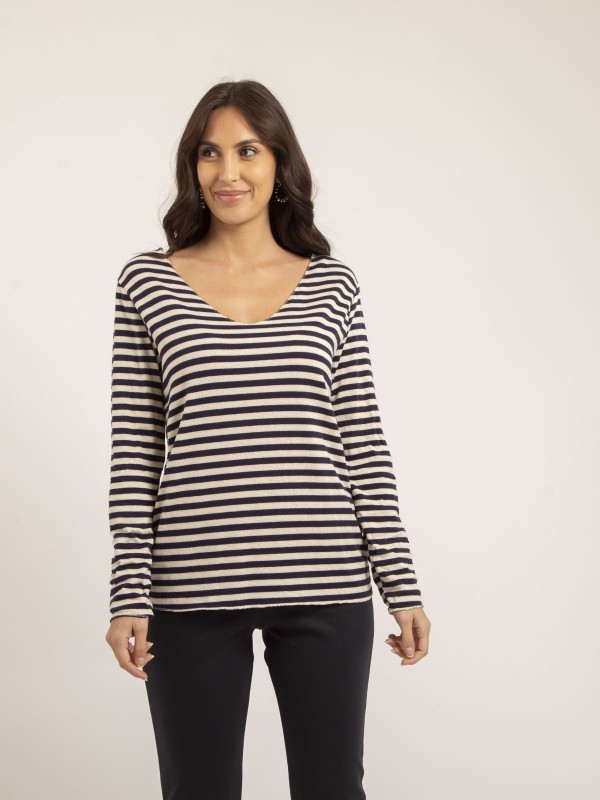 Pull fin rayures KEMILE