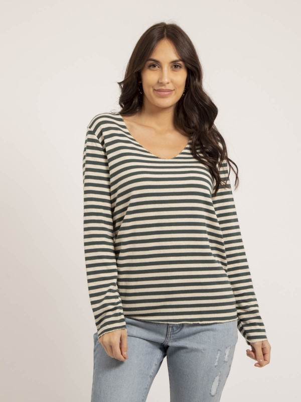 Pull fin rayures KEMILE -...