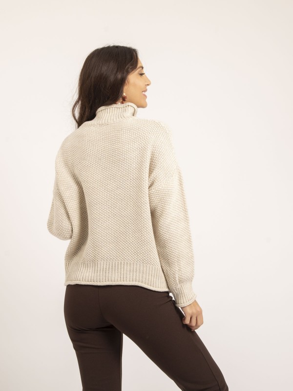 Pull col montant KIANTY - Ecru