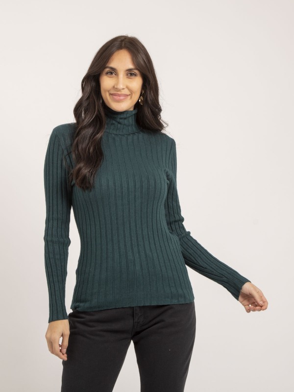 Pull col roulé côtelé...