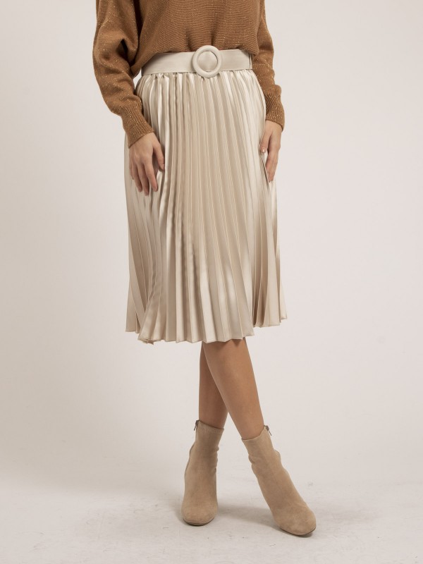 Jupe mi-longue plissée...