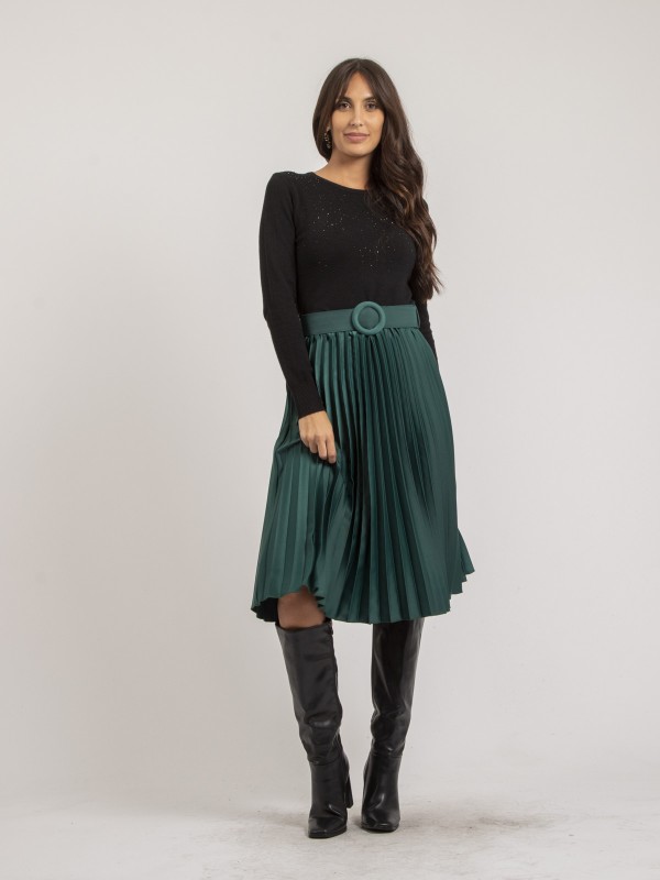 Jupe mi-longue plissée...