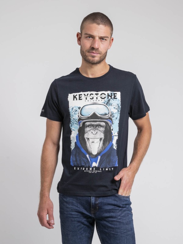 T-shirt col rond pur coton...