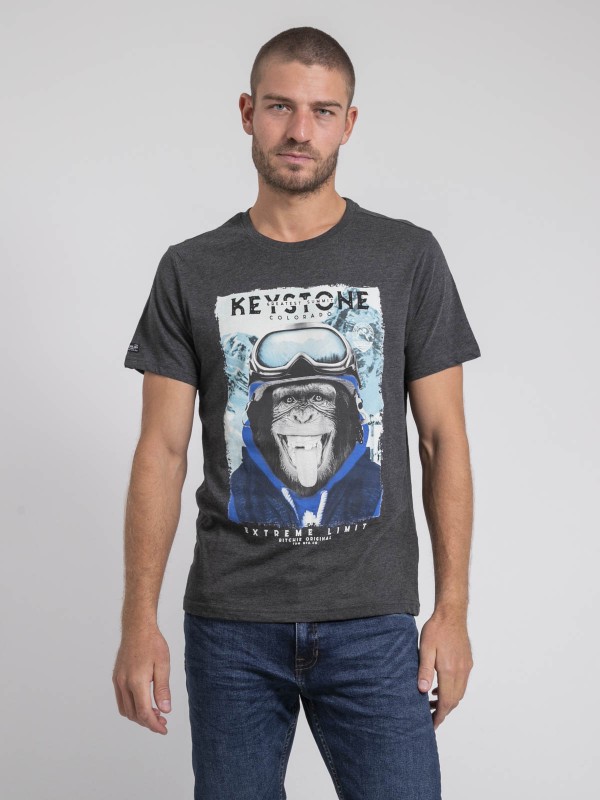 T-shirt col rond pur coton...