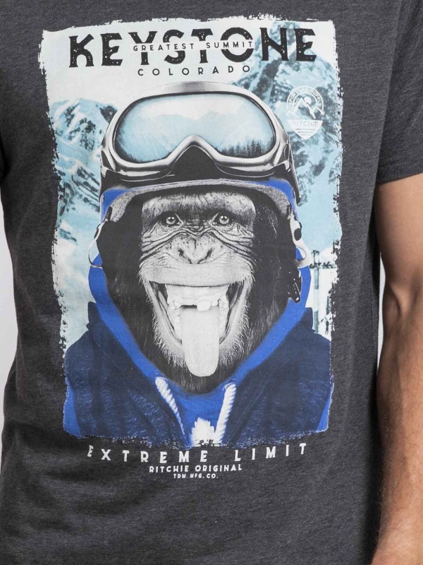 T-shirt col rond pur coton...