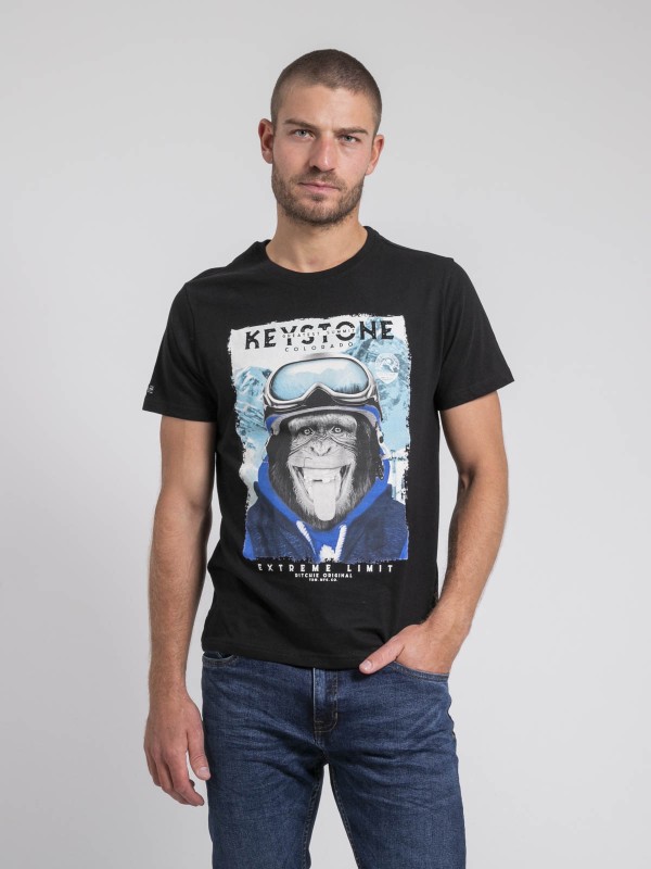 T-shirt col rond pur coton...